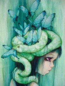 camilla d'errico snake girl painting